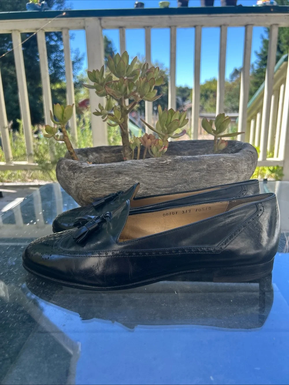 VTG Salvatore Ferragamo Mens Black Leather Tassel Loafers Size 10.5 D